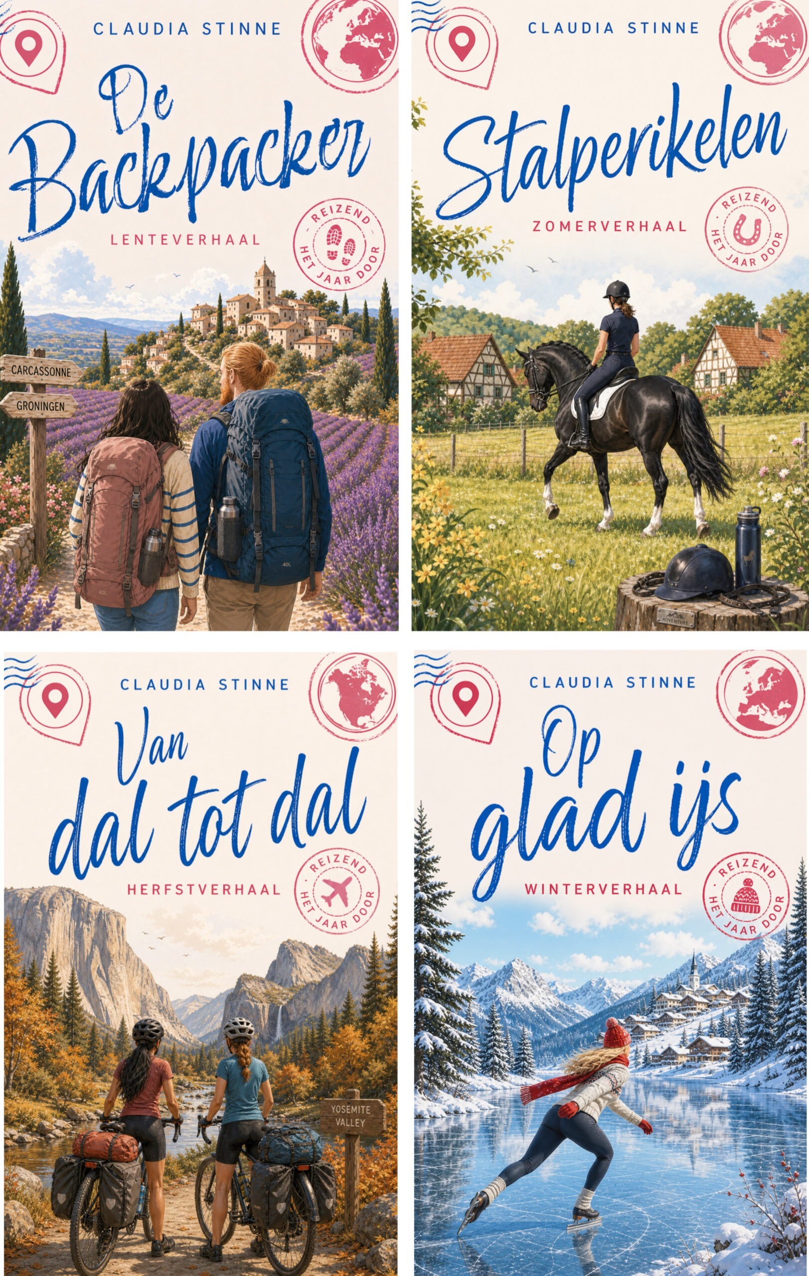Covers samen - Reizend het jaar door 4 - Claudia Stinne Reizend het jaar door - Claudia Stinne - boekpresentatie